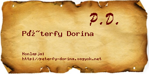Péterfy Dorina névjegykártya